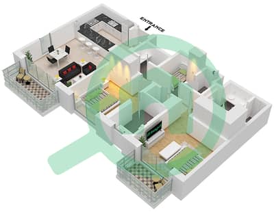 Riwa 2 - Апартамент 2 Cпальни планировка Тип/мера 2L / UNIT 3,6-9 FLOOR 1-9 Riwa 2 - Апартамент 2 Cпальни планировка Тип/мера 2L / UNIT 3,6-9 FLOOR 1-9
