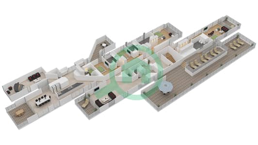 المخططات الطابقية لتصميم النموذج 801 NORTH بنتهاوس 4 غرف نوم - مربعة ريزيدنس