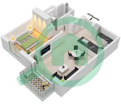 Riwa 3 - Апартамент 1 Спальня планировка Тип/мера 1C / UNIT 3,4,6 FLOOR 1-9 Riwa 3 - Апартамент 1 Спальня планировка Тип/мера 1C / UNIT 3,4,6 FLOOR 1-9