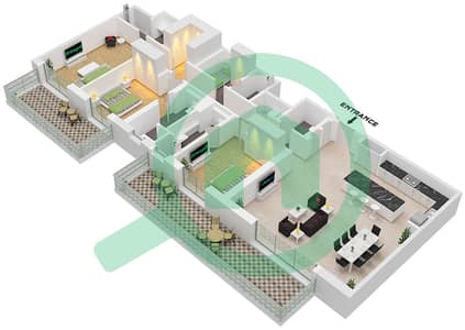 Riwa 3 - Апартамент 3 Cпальни планировка Тип/мера 3C/UNIT G07 FLOOR GROUND
