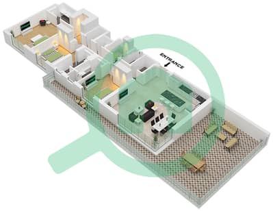 Riwa 3 - Апартамент 3 Cпальни планировка Тип/мера 3L / UNIT 3 FLOOR 10