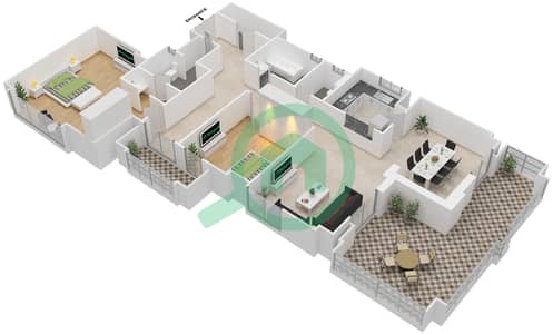 Бахар 4 - Апартамент 2 Cпальни планировка Единица измерения 02 FLOOR 5