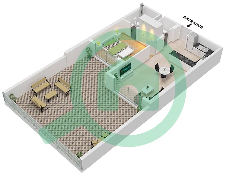The Haven - 1 Bedroom Apartment Type B FLOOR 1 Floor plan Type B Floor 1 interactive3D