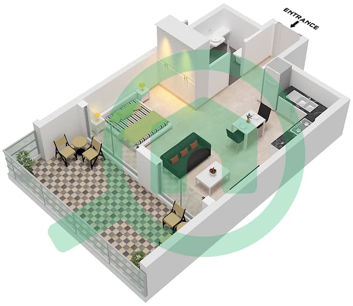 The Haven - Studio Apartment Type C FLOOR 1 Floor plan Type C Floor 1 interactive3D