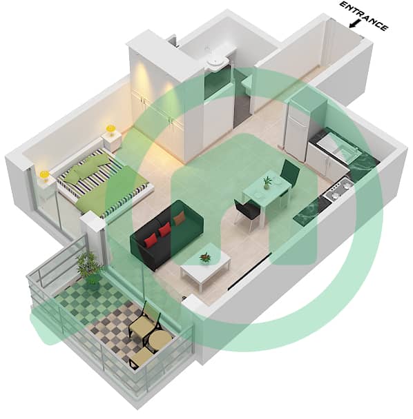 The Haven - Studio Apartment Type I FLOOR 2-8 Floor plan Type I Floor 2-8 interactive3D
