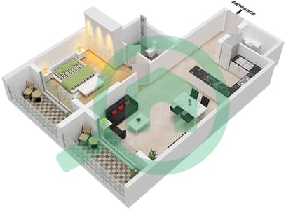 The Haven - 1 Bedroom Apartment Type H FLOOR 2-8 Floor plan