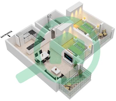 The Haven - 2 Bedroom Apartment Type F FLOOR 2-8 Floor plan The Haven - 2 Bedroom Apartment Type F FLOOR 2-8 Floor plan