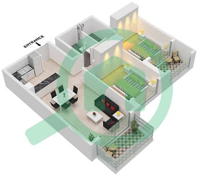 The Haven - 2 Bedroom Apartment Type H FLOOR 2-8 Floor plan The Haven - 2 Bedroom Apartment Type H FLOOR 2-8 Floor plan