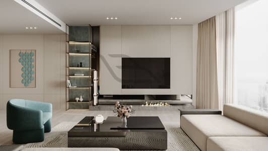 فلیٹ 2 غرفة نوم للبيع في الخليج التجاري، دبي - Aquarise Living Room-3. jpg