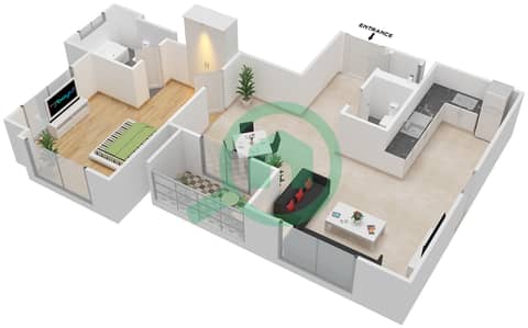 Bahar 6 - 1 Bed Apartments Unit 01,05 Floor plan