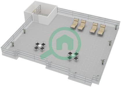 المخططات الطابقية لتصميم النموذج 3 شقة 3 غرف نوم - مساكن تاج العظمة