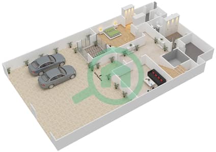 المخططات الطابقية لتصميم النموذج 5 فیلا 4 غرف نوم - مساكن تاج العظمة