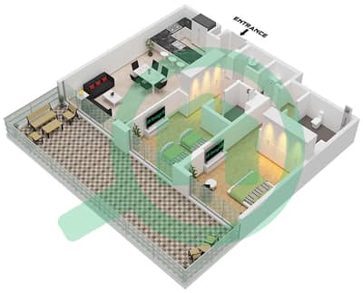 Residences 7 - 2 Bedroom Apartment Unit 2 FLOOR GROUND Floor plan