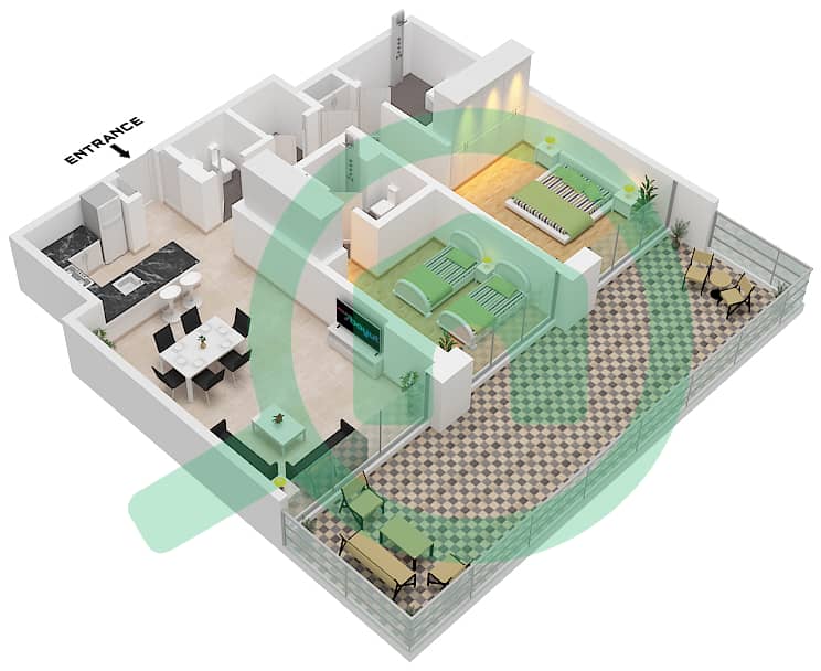 Residences 7 - 2 Bedroom Apartment Unit 5 FLOOR GROUND Floor plan Unit	5 Floor Ground interactive3D