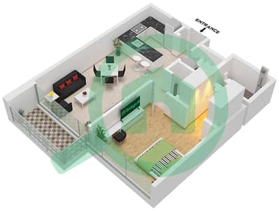 Residences 7 - 1 Bedroom Apartment Unit 1 FLOOR 1-6 Floor plan