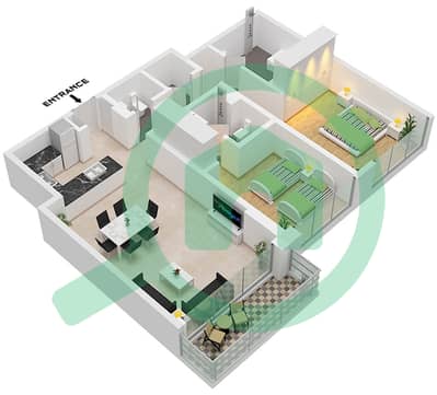 Residences 7 - 2 Bedroom Apartment Unit 5 FLOOR 1-6 Floor plan