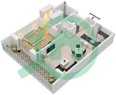 Residences 7 - 1 Bedroom Apartment Unit 8 FLOOR 2 Floor plan