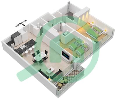 Residences 7 - 2 Bedroom Apartment Unit 2 FLOOR 3-6 Floor plan