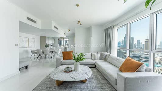 3 Bedroom Flat for Rent in Downtown Dubai, Dubai - Marble Flooring | Burj Khalifa View