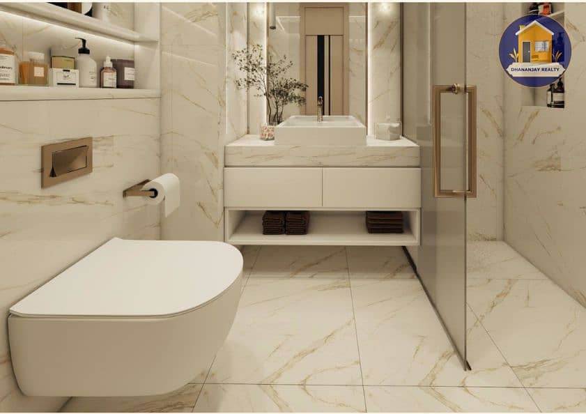 13 spacious bathroom at Rapunzel Tower in Majan Dubai Land. jpg