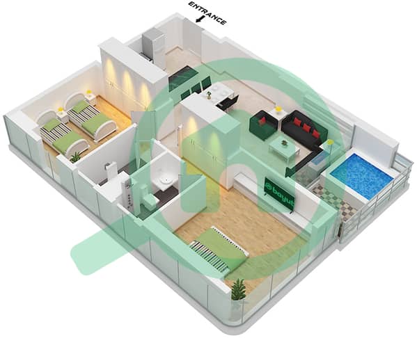 Type 1 Unit 7-10, Floor 1