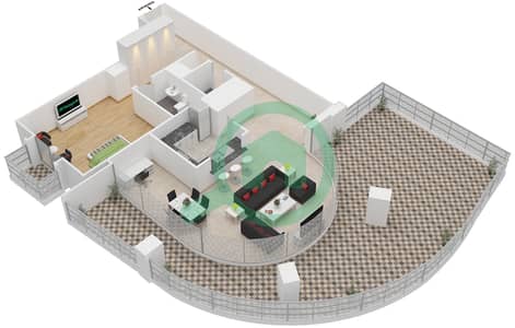 Boulevard Central Podium - 1 Bedroom Apartment Suite 14 FLOOR 3 Floor plan