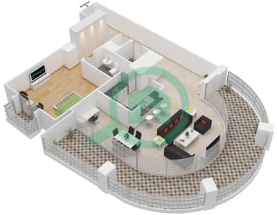 Boulevard Central Podium - 1 Bedroom Apartment Suite 14 FLOOR 4 Floor plan