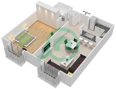 Boulevard Central Podium - 1 Bedroom Apartment Suite 13 FLOOR 4 Floor plan