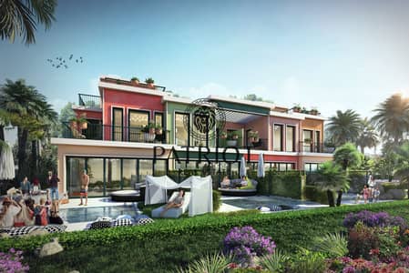 5 Bedroom Villa for Sale in DAMAC Lagoons, Dubai - Lagoon Townhouse (5CE-4M) Portofino - REAR. jpg