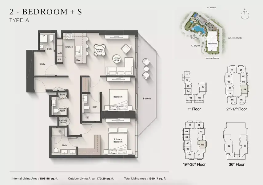 2 BR floor plan