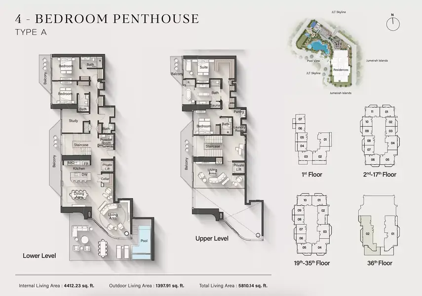 4 BR floor plan