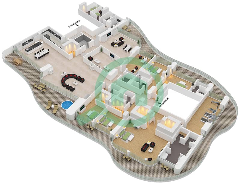 Jumeirah Asora Bay - 5 Bedroom Apartment Type/unit SIMPLEX / UNIT 1 FLOOR 6 Floor plan Type Simplex Unit 1 Floor 6 interactive3D