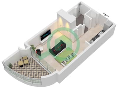One Residence - 单身公寓单位10,17 FLOOR 2,4戶型图