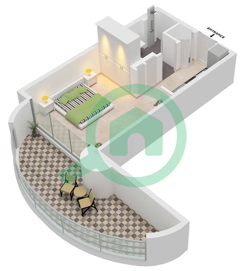 One Residence - Studio Apartment Unit 10,17 FLOOR 3,5 Floor plan Unit 10,17 Floor 3,5,7,9,11,13,15,17,19,21,23,25,27 interactive3D