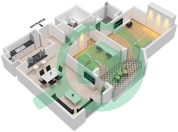Type E Unit 1,13 Floor 2-4 
Unit 1,11 Floor 5-6