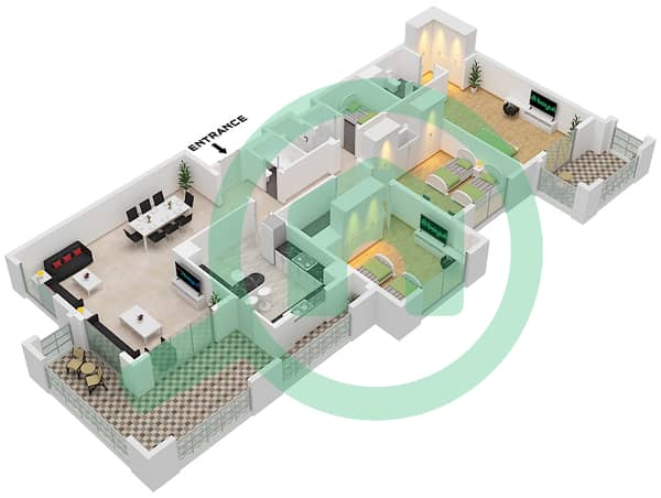 Type A Unit 2,13 Floor 1 
Unit 3,15 Floor 2-4