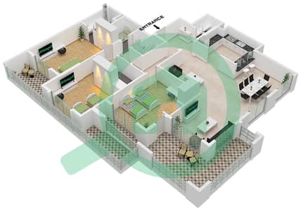 Ansam 2 - 3 Bedroom Apartment Type/unit F / UNIT 1 FLOOR GROUND Floor plan Ansam 2 - 3 Bedroom Apartment Type/unit F / UNIT 1 FLOOR GROUND Floor plan