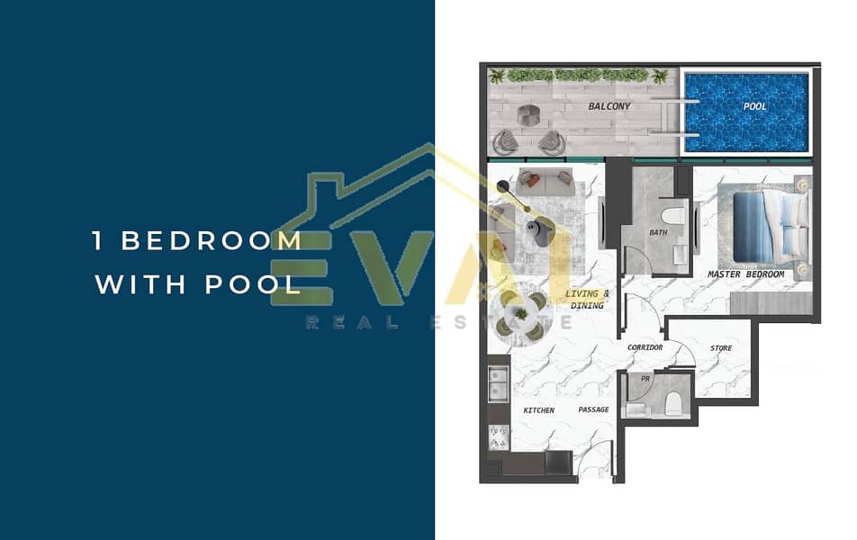 8 1 BR with Pool. png