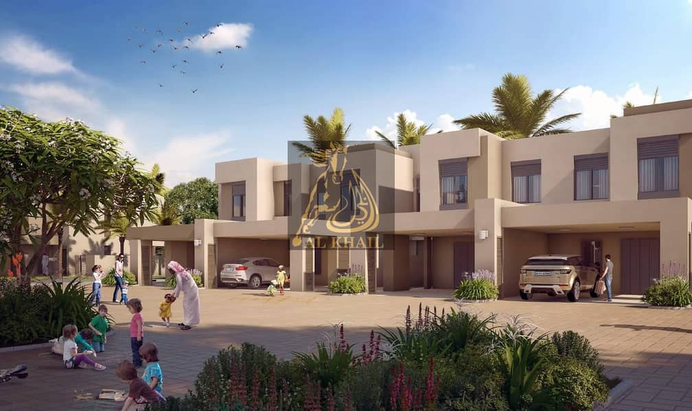 Move-In Now to Luxury 4BR Townhouse for sale in Town Square Dubai | On Payment Plan with 10% Booking Fee |Community View