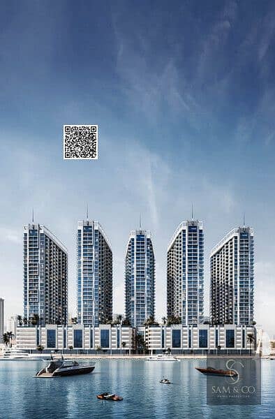 1 Bedroom Flat for Sale in Ajman Free Zone, Ajman - Ajman Creek Towers Creek View 1. jpg