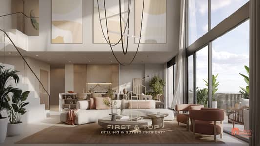 Ghaf Woods， 迪拜 3 卧室公寓待售 - DISTRIKT Ghaf Woods_3BD Penthouse Living Room. jpg
