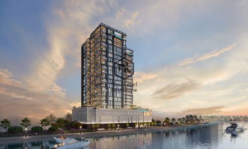 2 Cпальни Апартамент Продажа в Бизнес Бей, Дубай - The Crestmark - hero shot wide. jpg