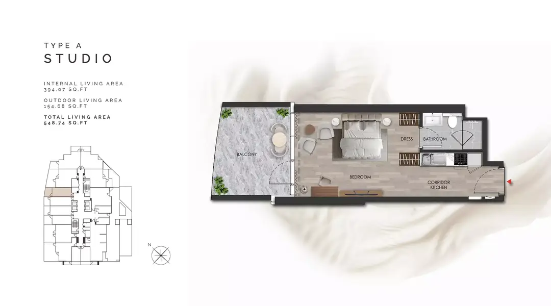 0 BR floor plan