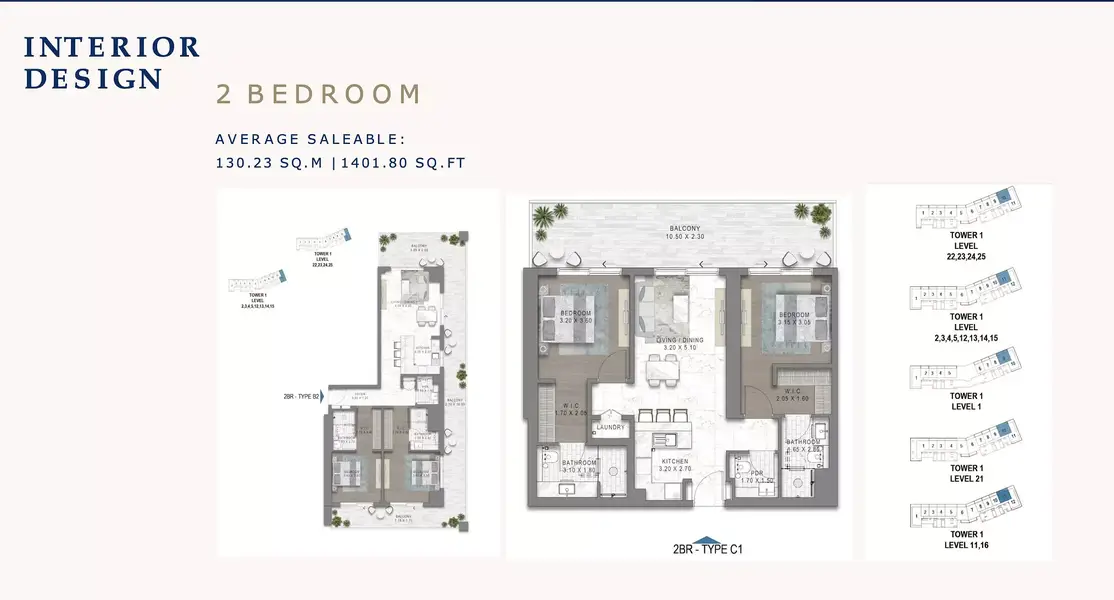 2 BR floor plan