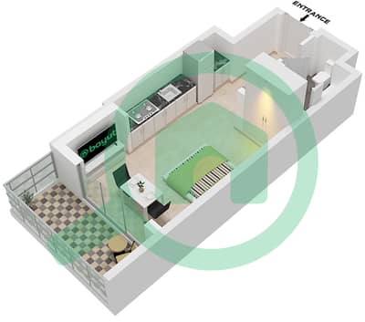 Studio One Tower - Studio Apartment Type/unit SA / UNIT 4 FLOOR 1-25 Floor plan