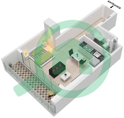 Studio One Tower - Studio Apartment Type/unit SB / UNIT 2 FLOOR 1-9 Floor plan