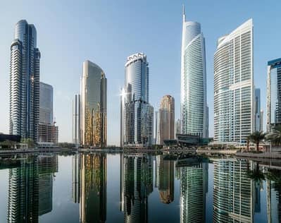 Офис в аренду в Джумейра Лейк Тауэрз (ДжЛТ), Дубай - Panoramic view of Jumeirah Lakes Towers in Dubai, UAE stock photos. jpg