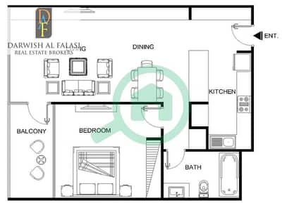 شقة 1 غرفة نوم للايجار في مجمع دبي لاند ريزيدنس، دبي - floor p. jpg