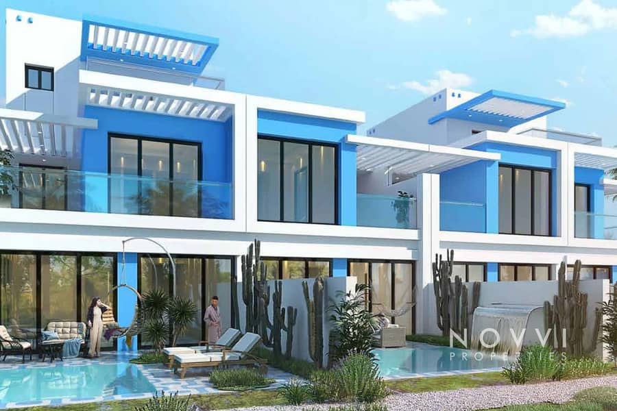 位于大马士革湖住宅，圣托里尼别墅 4 卧室的联排别墅 2700000 AED - 11979839