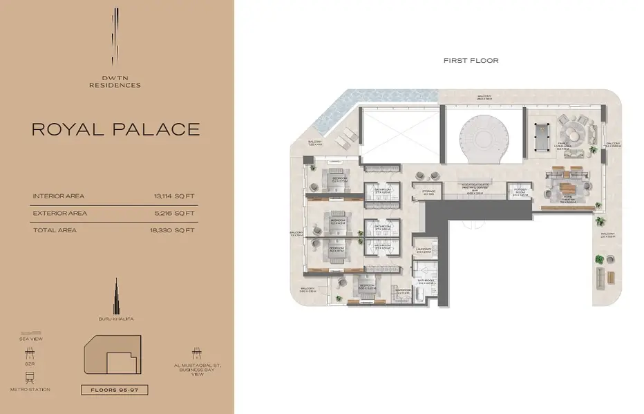 5 BR floor plan